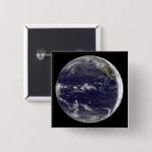 Satelliet-uitzicht van de aarde vierkante button 5,1 cm (Voorkant /achterkant)