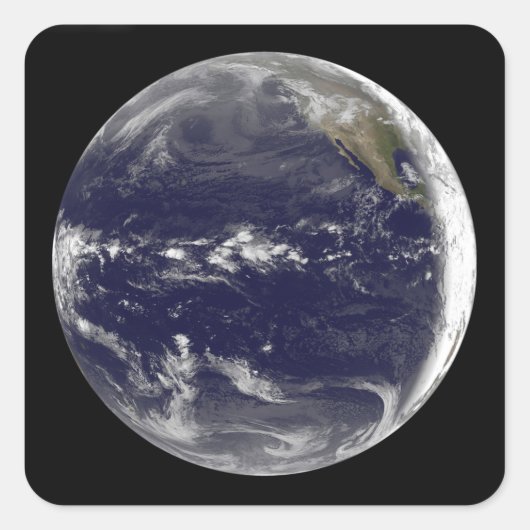 Satelliet-uitzicht van de aarde vierkante sticker (Voorkant)