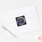 Satelliet-uitzicht van de aarde vierkante sticker (Envelop)