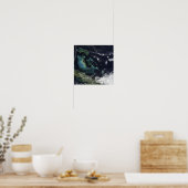 Satelliet-uitzicht van de Bahama-eilanden Poster (Keuken)