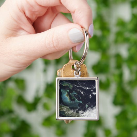 Satelliet-uitzicht van de Bahama-eilanden Sleutelhanger (Hand)