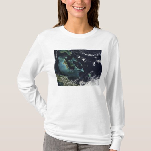 Satelliet-uitzicht van de Bahama-eilanden T-shirt (Voorkant)