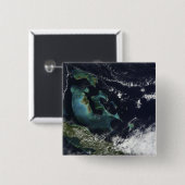 Satelliet-uitzicht van de Bahama-eilanden Vierkante Button 5,1 Cm (Voorkant /achterkant)