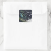 Satelliet-uitzicht van de Bahama-eilanden Vierkante Sticker (Tas)