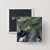 Satelliet-uitzicht van de Golf van Mexico 2 Vierkante Button 5,1 Cm (Voorkant /achterkant)
