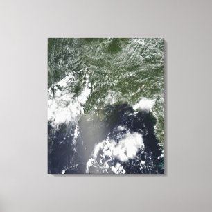 Satelliet-uitzicht van de Golf van Mexico Canvas Afdruk