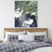 Satelliet-uitzicht van de Golf van Mexico Canvas Afdruk (Insitu (Slaapkamer))