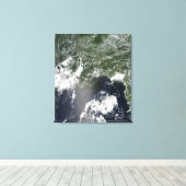 Satelliet-uitzicht van de Golf van Mexico Canvas Afdruk (Insitu (Houten vloer))