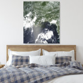 Satelliet-uitzicht van de Golf van Mexico Canvas Afdruk (Insitu (Slaapkamer))