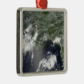 Satelliet-uitzicht van de Golf van Mexico Metalen Ornament (Rechts)