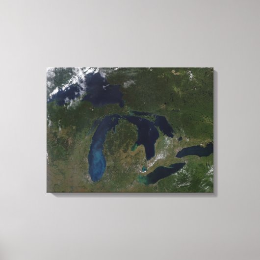 Satelliet-uitzicht van de Grote Meren Canvas Afdruk (Voorkant)