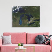 Satelliet-uitzicht van de Grote Meren Canvas Afdruk (Insitu (Woonkamer))