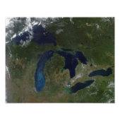 Satelliet-uitzicht van de Grote Meren Foto Afdruk (Voorkant)