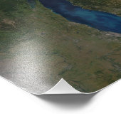 Satelliet-uitzicht van de Grote Meren Foto Afdruk (Hoek)