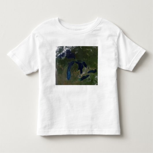 Satelliet-uitzicht van de Grote Meren Kinder Shirts (Voorkant)
