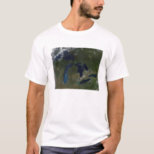 Satelliet-uitzicht van de Grote Meren T-shirt