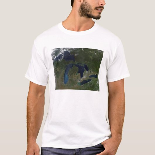Satelliet-uitzicht van de Grote Meren T-shirt (Voorkant)