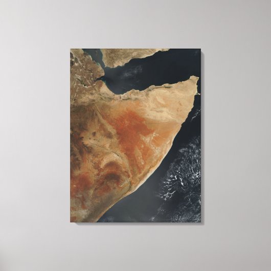 Satelliet-uitzicht van de Hoorn van Afrika Canvas Afdruk (Voorkant)