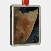 Satelliet-uitzicht van de Hoorn van Afrika Metalen Ornament (Rechts)