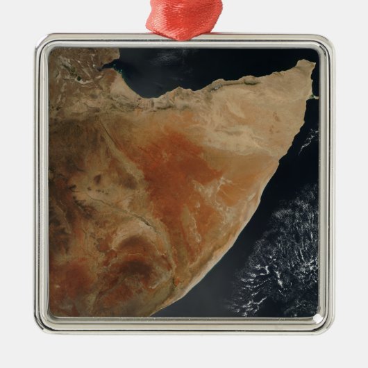 Satelliet-uitzicht van de Hoorn van Afrika Metalen Ornament (Voorkant)