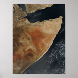 Satelliet-uitzicht van de Hoorn van Afrika Poster
