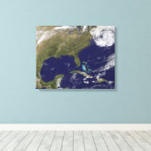 Satelliet-uitzicht van de oostkust van de Verenigd Canvas Afdruk (Insitu (Houten vloer))