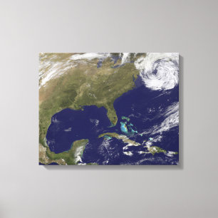 Satelliet-uitzicht van de oostkust van de Verenigd Canvas Afdruk