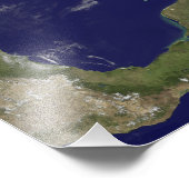 Satelliet-uitzicht van de oostkust van de Verenigd Foto Afdruk (Hoek)