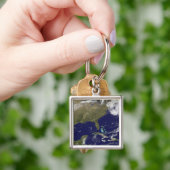 Satelliet-uitzicht van de oostkust van de Verenigd Sleutelhanger (Hand)