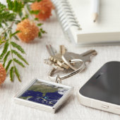 Satelliet-uitzicht van de oostkust van de Verenigd Sleutelhanger (Zijkant)