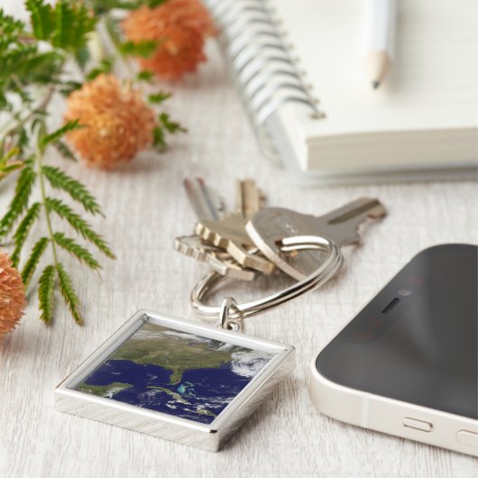 Satelliet-uitzicht van de oostkust van de Verenigd Sleutelhanger (Zijkant)