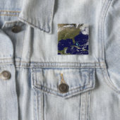 Satelliet-uitzicht van de oostkust van de Verenigd Vierkante Button 5,1 Cm (In situ)