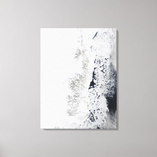 Satelliet-uitzicht van de oostkust van Greenlan Canvas Afdruk (Voorkant)