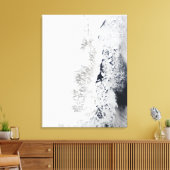 Satelliet-uitzicht van de oostkust van Greenlan Canvas Afdruk (Insitu (Woonkamer))