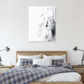 Satelliet-uitzicht van de oostkust van Greenlan Canvas Afdruk (Insitu (Slaapkamer))