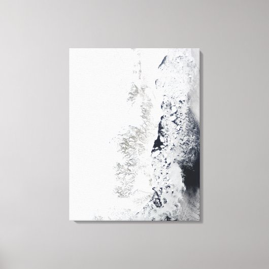 Satelliet-uitzicht van de oostkust van Greenlan Canvas Afdruk (Voorkant)