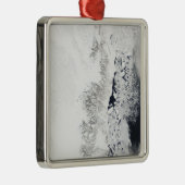 Satelliet-uitzicht van de oostkust van Greenlan Metalen Ornament (Rechts)