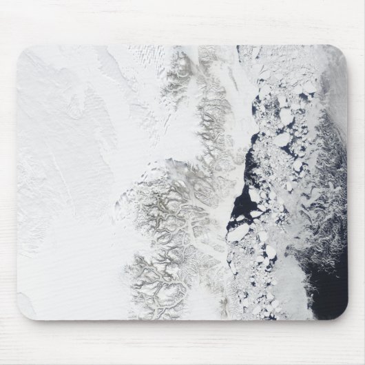 Satelliet-uitzicht van de oostkust van Greenlan Muismat (Voorkant)