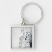 Satelliet-uitzicht van de oostkust van Greenlan Sleutelhanger (Voorkant)