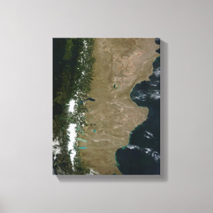 Satelliet-uitzicht van de regio Patagonia Canvas Afdruk