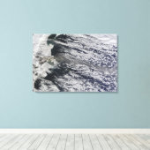 Satelliet uitzicht van een aspluim 3 canvas afdruk (Insitu (Houten vloer))