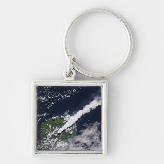 Satelliet uitzicht van een dikke, stoomrijke pluim sleutelhanger (Voorkant)