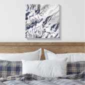 Satelliet-uitzicht van een gletsjer van de Himalay Canvas Afdruk (Insitu (Slaapkamer))