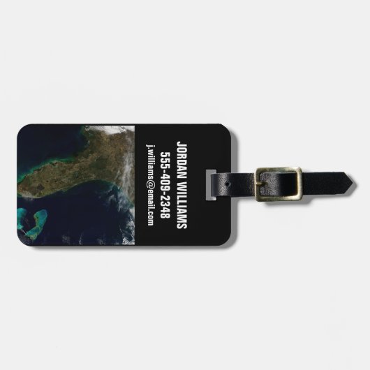 Satelliet Uitzicht van Florida. Bagagelabel (Voorkant horizontaal)