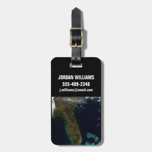 Satelliet Uitzicht van Florida. Bagagelabel (Voorkant verticaal)