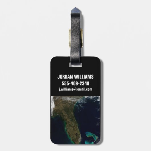 Satelliet Uitzicht van Florida. Bagagelabel (Achterkant verticaal)