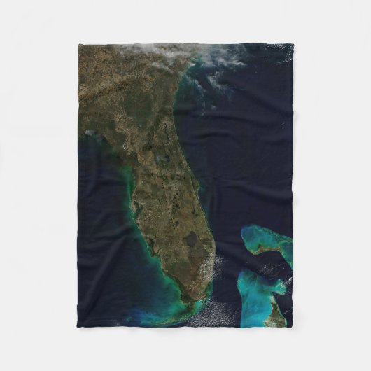 Satelliet Uitzicht van Florida. Fleece Deken (Voorkant)