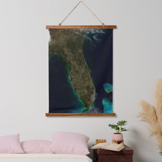 Satelliet Uitzicht van Florida. Hangend Wandkleed (Slaapkamer)