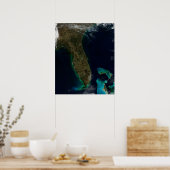 Satelliet Uitzicht van Florida. Poster (Keuken)