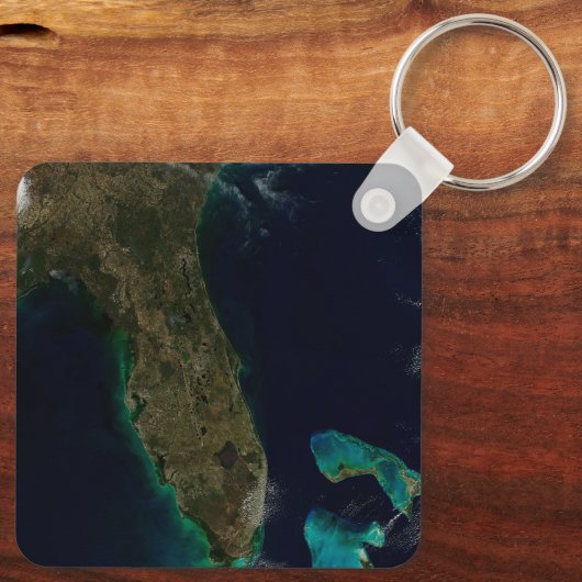 Satelliet Uitzicht van Florida. Sleutelhanger (Achterkant)